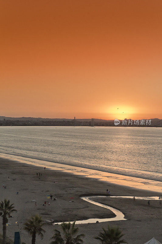 日落在La Serena, Coquimbo, Chile